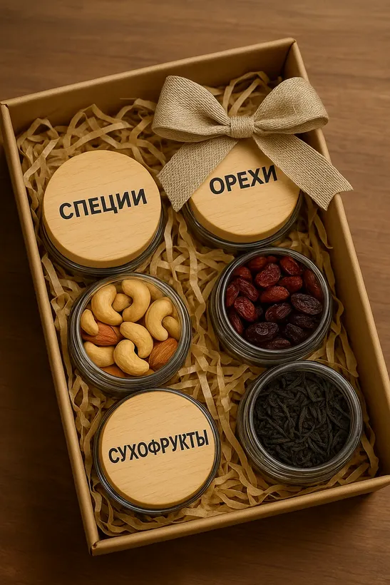Подарочный набор со специями и сухофруктами